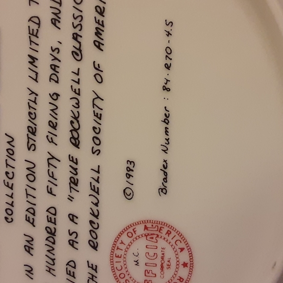 Knowles..Norman Rockwell's  "Waiting at the Dance" Ltd Ed Plate 1544K Certified - Picture 7 of 11